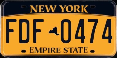 NY license plate FDF0474