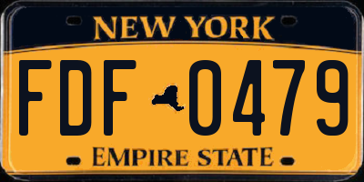 NY license plate FDF0479