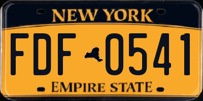 NY license plate FDF0541