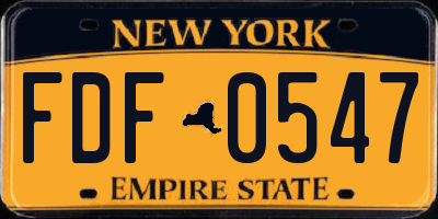 NY license plate FDF0547