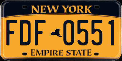 NY license plate FDF0551