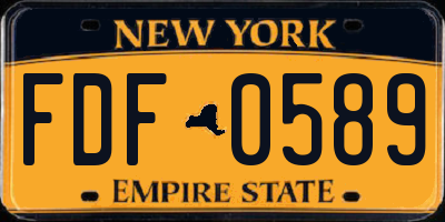 NY license plate FDF0589