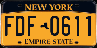 NY license plate FDF0611