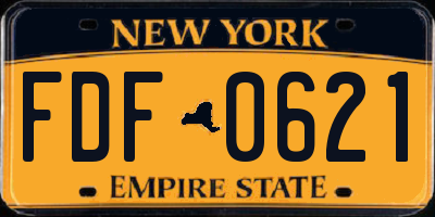 NY license plate FDF0621