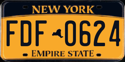 NY license plate FDF0624