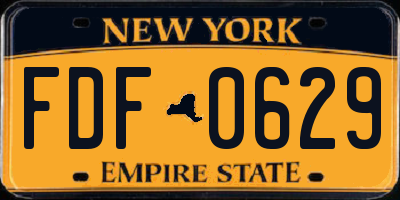 NY license plate FDF0629