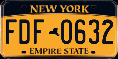 NY license plate FDF0632