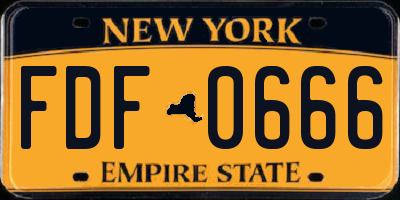 NY license plate FDF0666
