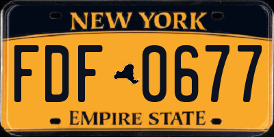 NY license plate FDF0677