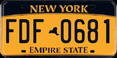 NY license plate FDF0681