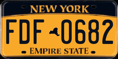 NY license plate FDF0682