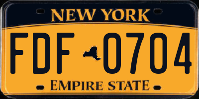 NY license plate FDF0704