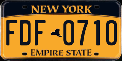 NY license plate FDF0710
