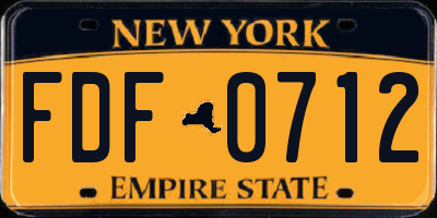 NY license plate FDF0712