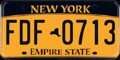 NY license plate FDF0713