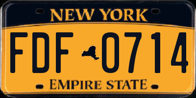 NY license plate FDF0714