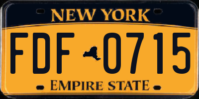 NY license plate FDF0715