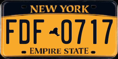 NY license plate FDF0717