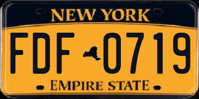 NY license plate FDF0719
