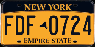 NY license plate FDF0724