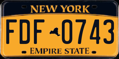 NY license plate FDF0743