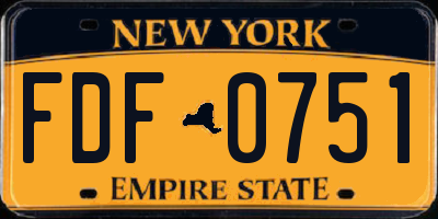NY license plate FDF0751
