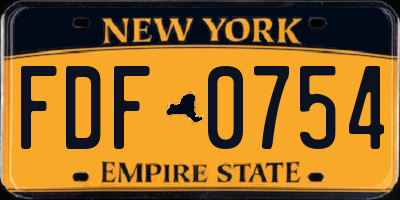 NY license plate FDF0754