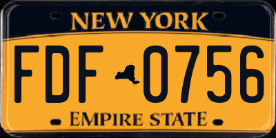 NY license plate FDF0756