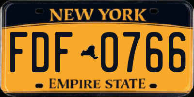 NY license plate FDF0766