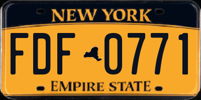 NY license plate FDF0771