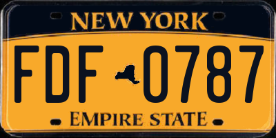 NY license plate FDF0787