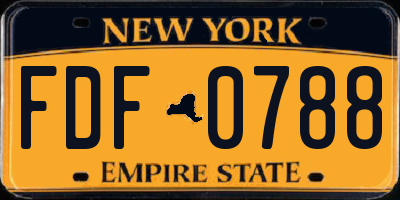 NY license plate FDF0788