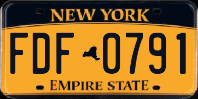 NY license plate FDF0791