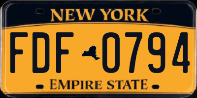 NY license plate FDF0794