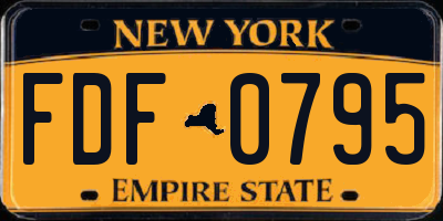 NY license plate FDF0795