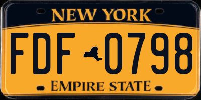 NY license plate FDF0798