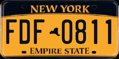 NY license plate FDF0811