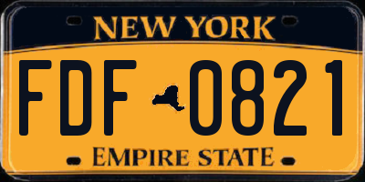 NY license plate FDF0821