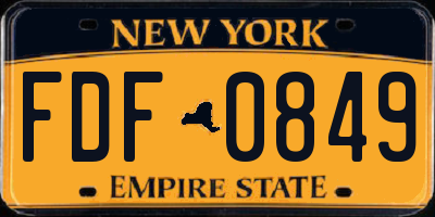 NY license plate FDF0849