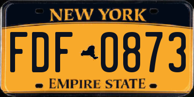 NY license plate FDF0873