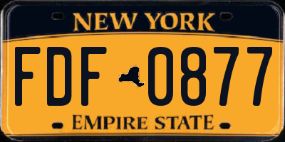 NY license plate FDF0877