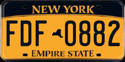 NY license plate FDF0882