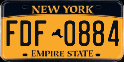 NY license plate FDF0884