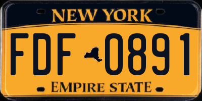 NY license plate FDF0891