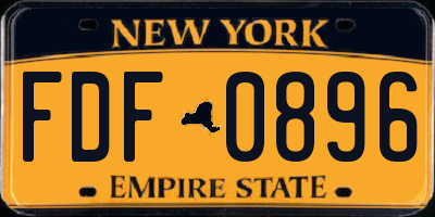 NY license plate FDF0896