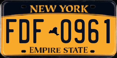 NY license plate FDF0961