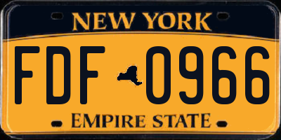 NY license plate FDF0966
