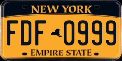 NY license plate FDF0999
