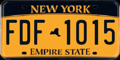 NY license plate FDF1015
