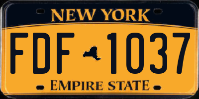 NY license plate FDF1037